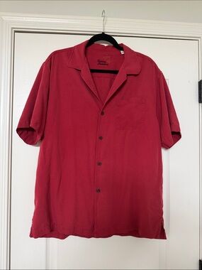 Tommy Bahama Men's 100% silk Short-Sleeve Button-Down Shirt